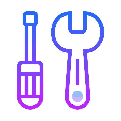 Tools and screwdriver icons representing technical SEO and optimization services for AI-driven search environments.