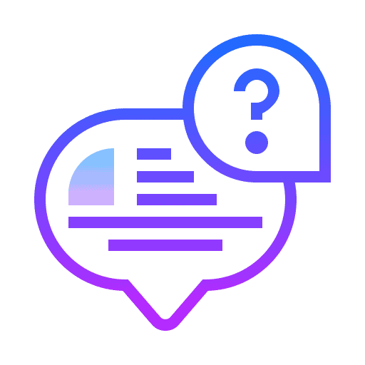 Graphic representing AI-driven content optimization and query resolution, featuring a speech bubble with a question mark, symbolizing user inquiries in the context of Answer Engine Optimization (AEO) and digital marketing strategies.