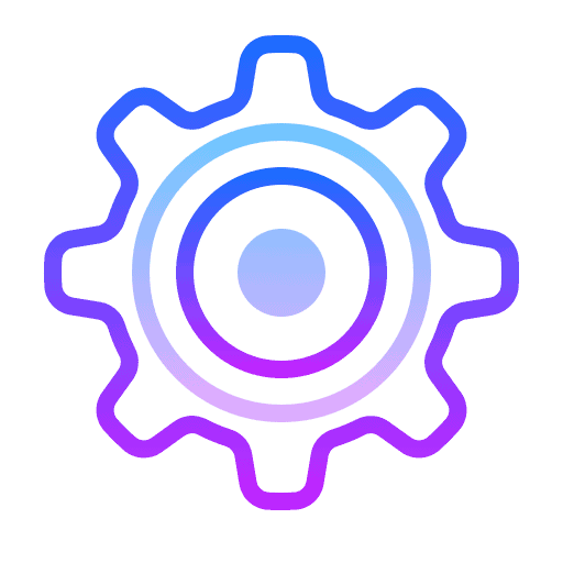 Abstract gear icon representing optimization and technology in digital marketing for AI and SEO strategies.