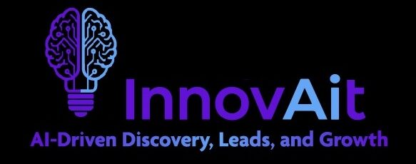 Innovait AI logo featuring a brain and light bulb design, representing AI-driven discovery, leads, and growth.