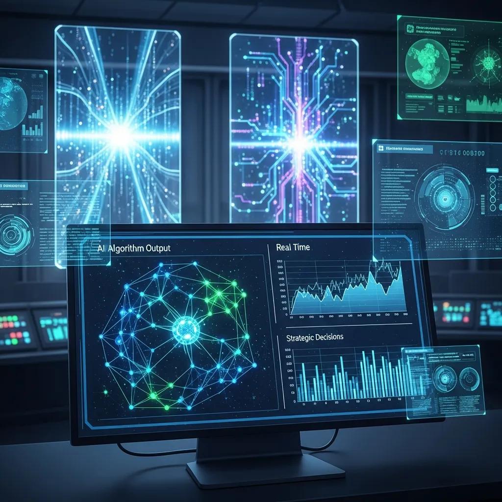 Advanced AI technology showcasing algorithms for search visibility