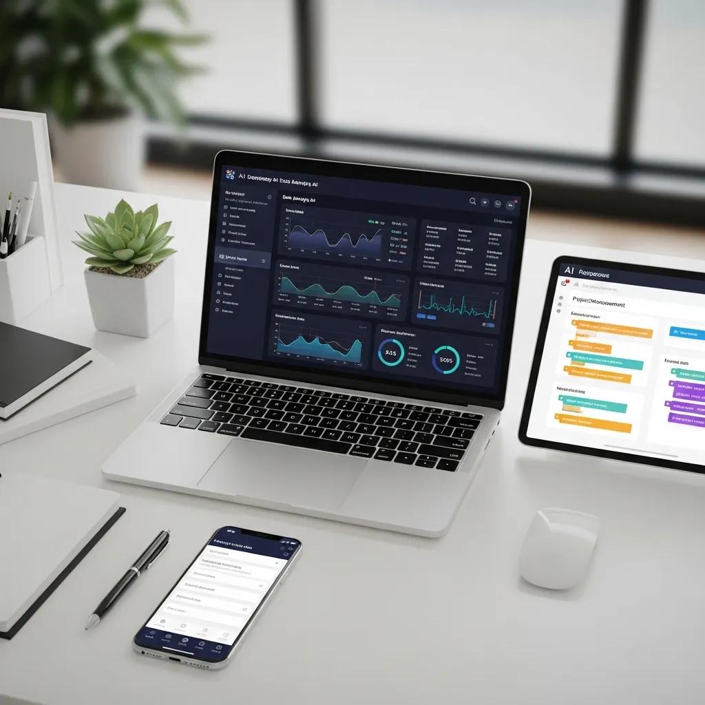 AI tools and technologies for optimizing business processes on a desk