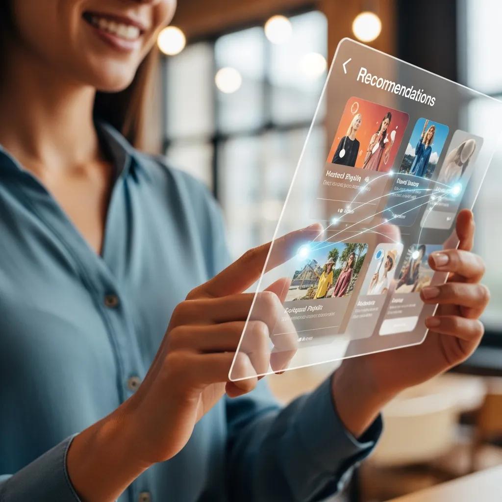 Customer engaging with AI-driven personalized recommendations