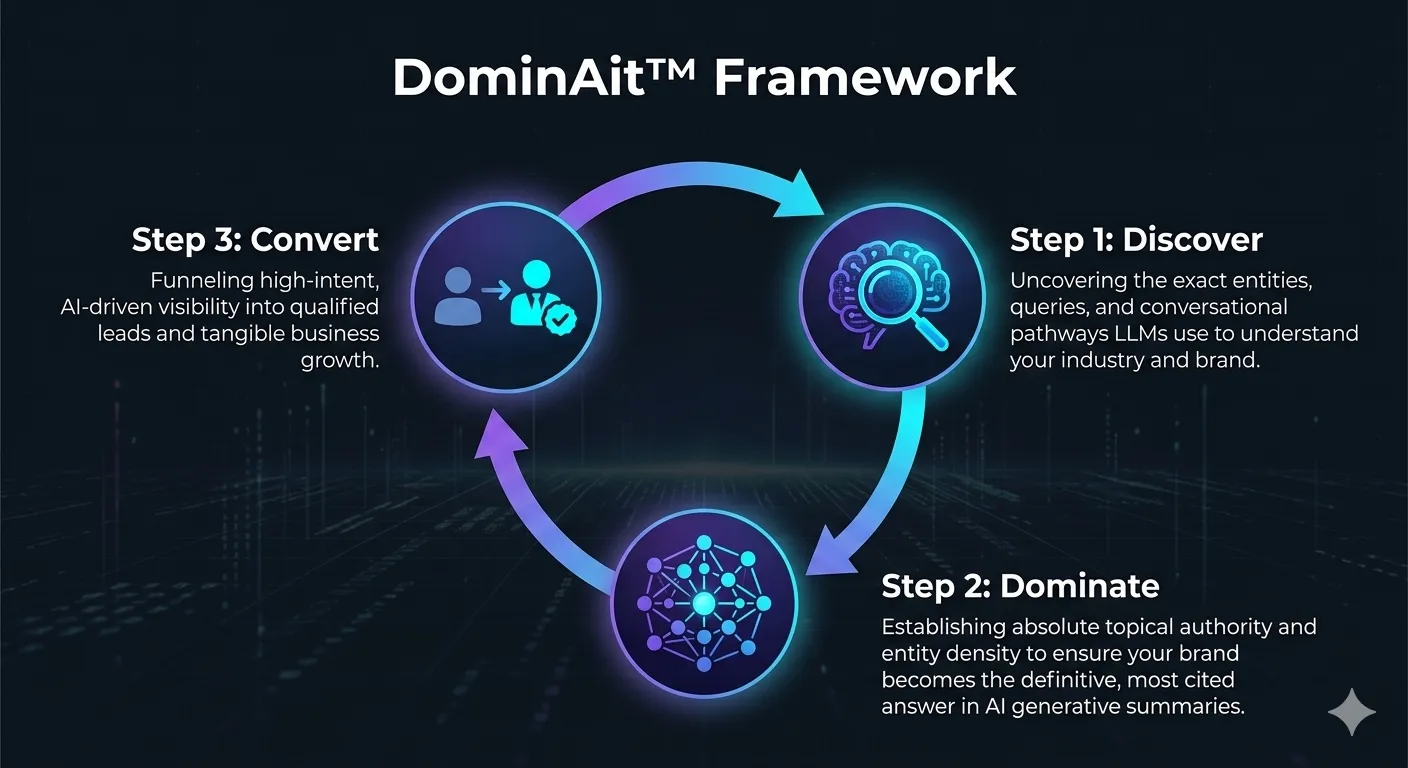 The DominAit™ Framework: InnovAit AI's 3-phase AI visibility methodology