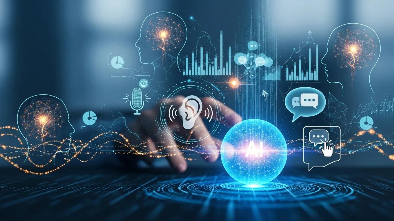 Abstract representation of emerging AI technologies in lead generation