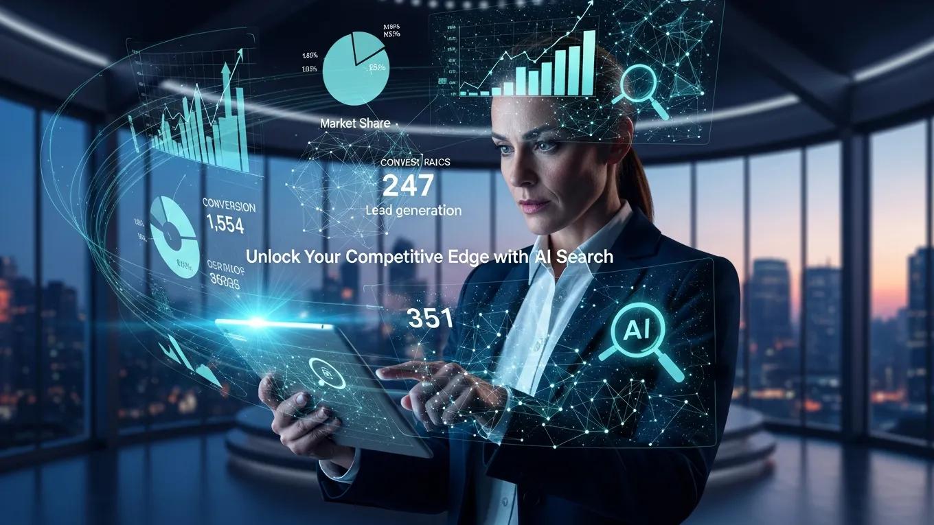 Business leader analyzing key metrics for AI-driven lead generation success