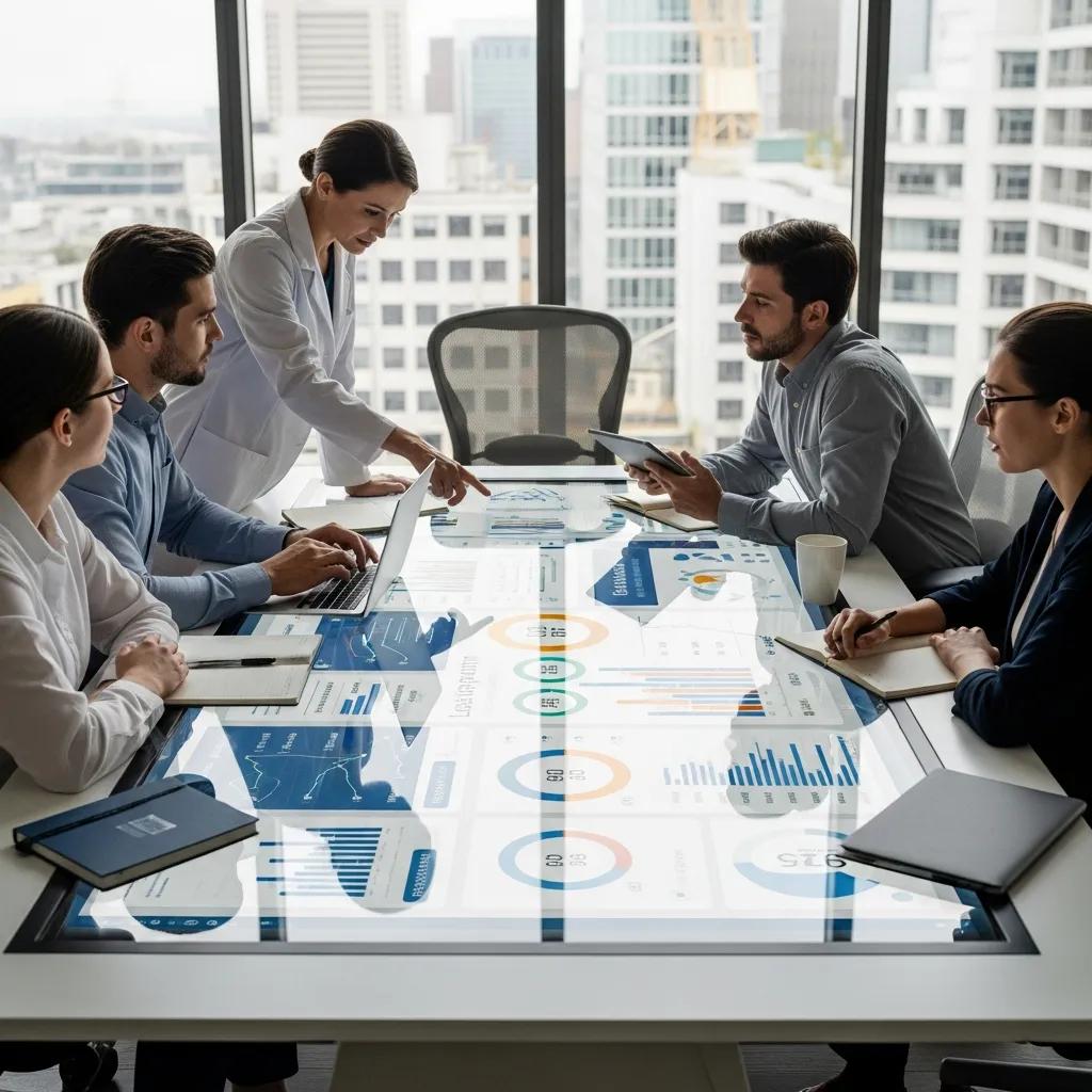 Healthcare team collaborating on AI-driven lead generation strategies