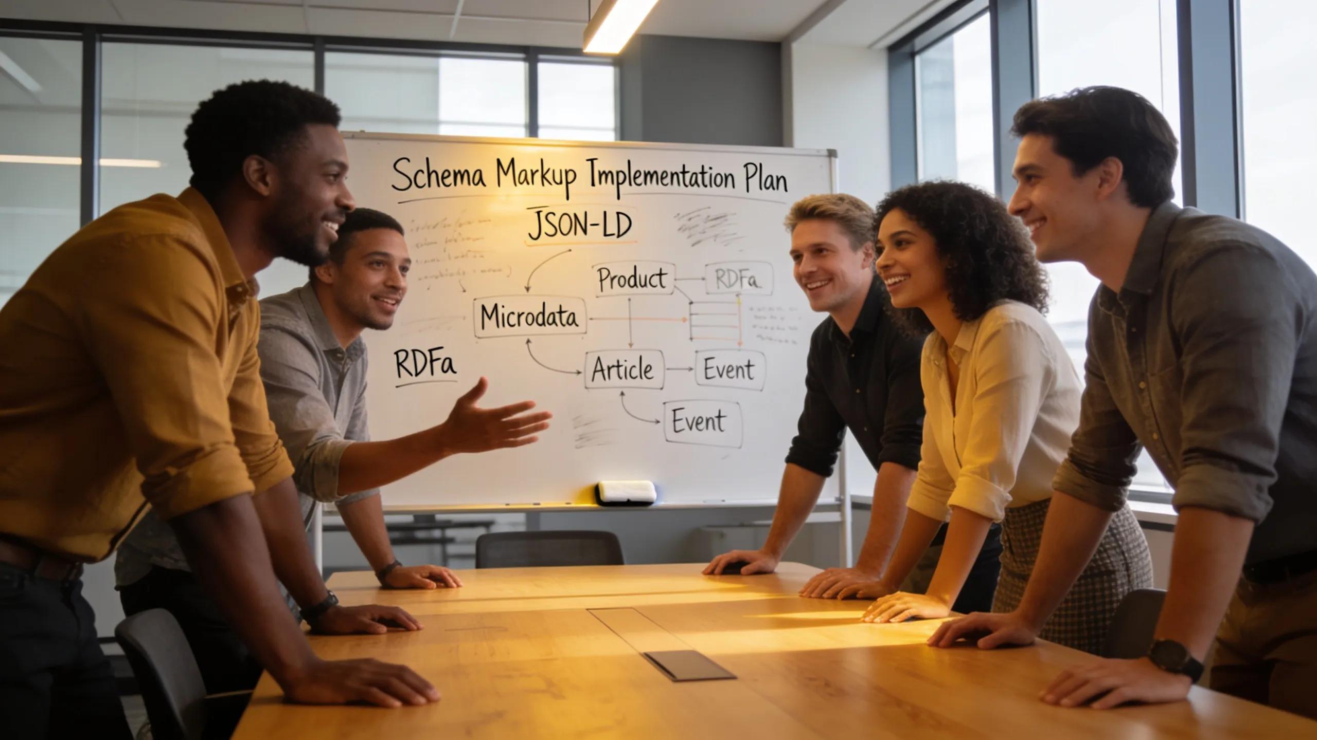 Team collaboration on schema markup implementation strategies