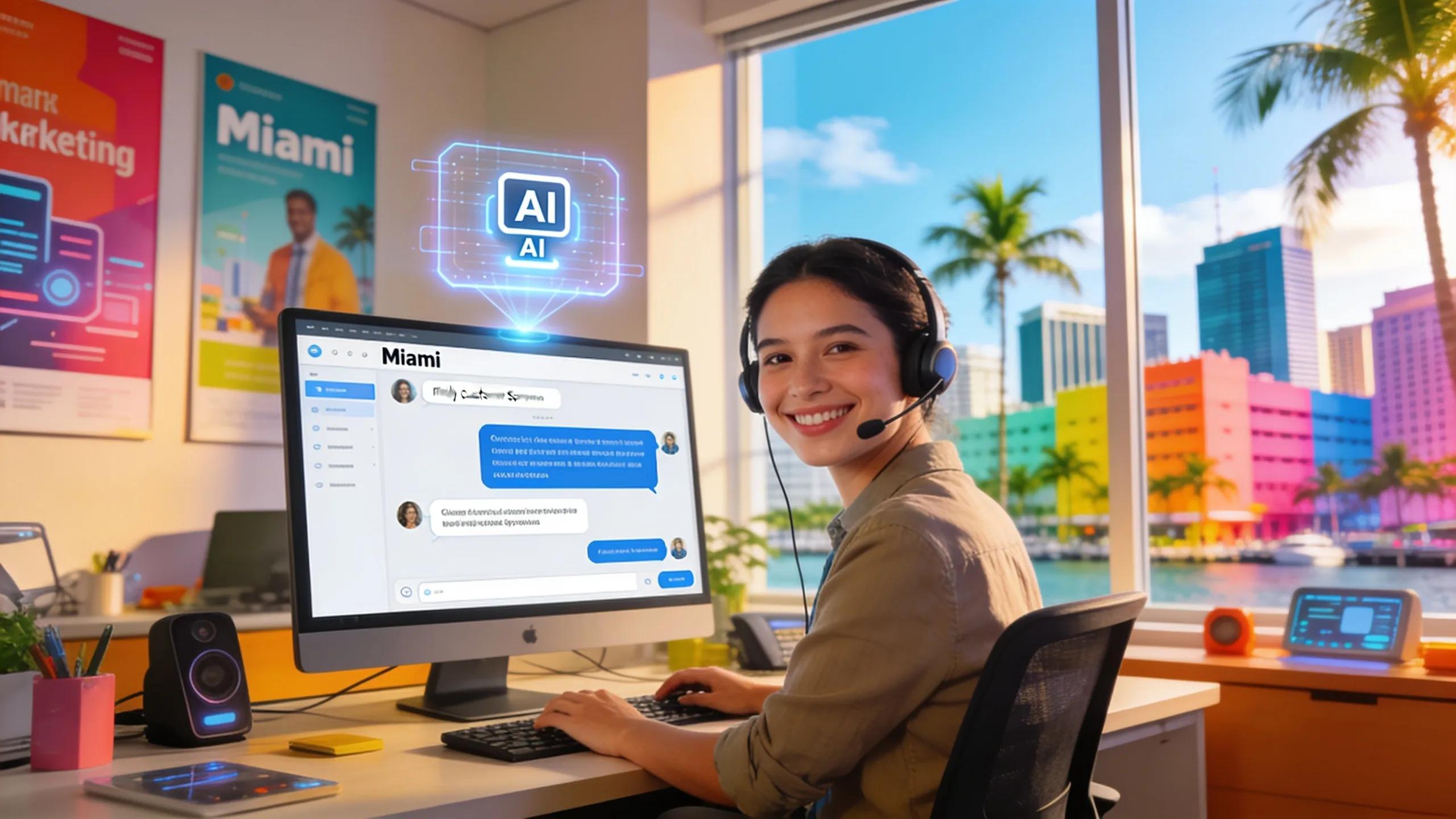 Customer service scenario showcasing AI-assisted interactions enhancing marketing workflows